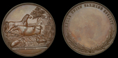 Kells Union Farming Society, c. 1840, a copper medal by I. Parkes, rural farmyard scene with cow and horse, pig and...