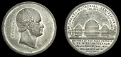 Dublin INDUSTRIAL EXHIBITION, 1853, a white metal medal by W. Woodhouse, bare head of William Dargan right, rev....