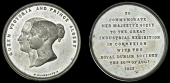 Visit of Queen Victoria and Prince Albert to the Dublin INDUSTRIAL EXHIBITION, 1853, a white metal medal by W....