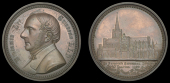 RESTORATION of St PATRICK’S CATHEDRAL, Dublin, 1864, a copper medal by W.T. Parkes, bust of Benjamin Lee Guinness...