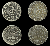 India, EIC: Madras Presidency, Double-Fanams (2), 1807-8, type B/-, 1.76g/1h (Stevens –, this rev. unrecorded;...