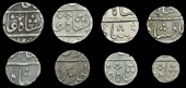 India, EIC: Bombay Presidency, Surat, Half-Rupees (3), 1800-15, privy mark 1, Surat (Stevens 6.170; Prid. 254);...