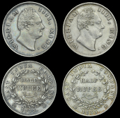 India, EIC: Uniform Coinage, William IV, Half-Rupees (2), 1835c (SW 1.51, 1.54; Prid. 66, 69) [2]. Very fine	 £80-£100