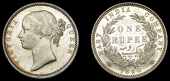 India, EIC: Uniform Coinage, Victoria, Rupee, 1840, type II, Madras, 11.62g/1h (SW 3.38; Prid. 60). A few minor...