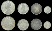 India, British India, Victoria, Rupee, 1876, type A2/II, Bombay (SW 5.20; Prid. 147); Half-Rupees (2), 1874, 1876,...