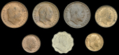 India, British India, Edward VII, Anna, 1908b (SW 7.146; Prid. 927); Quarter-Annas (3), 1903c, 1906c (2) (SW 7.157,...