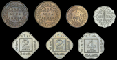 India, British India, George V, 4 Annas, 1919c (SW 8.182; Prid. 874); 2 Annas (2), 1918c (SW 8.220; Prid. 880);...