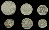 India, Princely States, HYDERABAD, Nasir al-dawla, Quarter-Rupee, 1272h, yr 17 (KM. C77); Mir Mahbub ‘Ali Khan,...