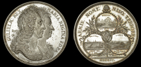 Athlone, Galway and Sligo Taken, 1691, a silver medal by J. Smeltzing, conjoined busts of William and Mary right,...
