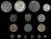 India, French India, Pondichery, Rupee, in the name of Shah ‘Alam II, 1220h, yr 45 (Lecompte 142; KM. 15);...