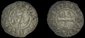 Edward I, after Accession (1272-1307), Denier au léopard, Bordeaux, e in first quarter and crescent in second,...