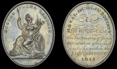 Royal Dublin Society, an oval silver award medal, Hibernia seated with Irish shield and cornucopiæ, rev. named...