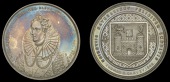 Trinity College, Dublin, a silver award medal by W. Woodhouse, bust of Elizabeth I three-quarters right in high...