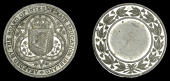 The Board of Trade of INTERMEDIATE EDUCATION, Ireland, a white metal award medal, crowned Irish harp within Gothic...