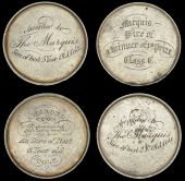 Meath Horse Show, engraved silver award medals (4), all to a single horse, “The Marquis”, named (1865, Meath...