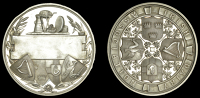 Irish DAIRY ASSOCIATION, an silver award medal, unsigned, cross of four armorial shields on background of shamrocks,...