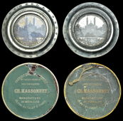 France, Exposition Universelle, Paris, 1878, zinc medals by C. Massonnet (2), view of the Expo, both 86mm [2]. Very...
