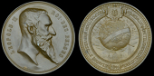 Belgium, Exposition Universelle, Antwerp, 1894, a bronze medal by J. Baetes, bust of Leopold II right, rev. globe...