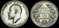 England, Society of Arts, Manufactures and Commerce, a silver award medal by E. Fuchs and L.C. Wyon, bust of Edward...
