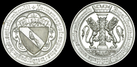 England, Royal Institute of British Architects, Pugin Medal, a silver award by J. Taylor Foot, decorated column...