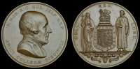England, King’s College, London, Richard Jelf Medal, a bronze award by J.S. & A.B. Wyon, bust right, rev. arms of...