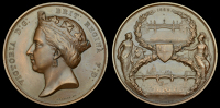 England, Blackfriars Bridge and Holborn Valley Viaduct Opened, 1869, a copper medal by G.G. Adams for the...