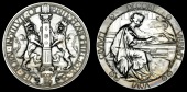 England, Royal Institute of British Architects, 1907, a silver medal by Sir G. Frampton, two crowned lions...