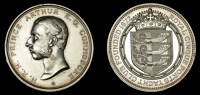 England, Royal Cinque Ports Yacht Club Founded, 1872, a silver medal by J.S. Wyon, bust of Prince Arthur left, rev....