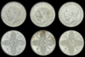 George V (1910-1936), Florins (3), all 1922, dies 3+E (2, different finishes), 3+E* (Davies 1748-50; ESC 3769 [941];...