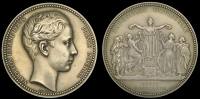 France, Exposition Universelle, Paris, 1867, a silver medal by A. Barre and A. Vauthier-Galle, bust of Prince...