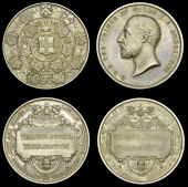 England, City and Guilds of London, Technological Examination, a silver award medal by L.C. Wyon for Pinches, edge...