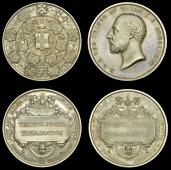 England, City and Guilds of London, Technological Examination, a silver award medal by L.C. Wyon for Pinches, edge...