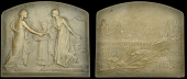 Belgium, Exposition Universelle, Liège, 1905, a bronze plaque by F.-C.-V. de Vernon for the Comité Français,...