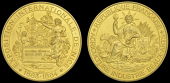 France, Exposition Internationale, Nice, 1883-1884, a gilt-bronze medal by Depose, France seated facing, rev....