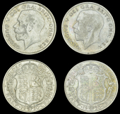 George V (1910-1936), Halfcrowns (2), both 1920, dies 3+A, 3+B (Davies 1675-6; ESC 3720 [767A]; S 4021A) [2]. First...