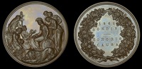 England, International Exhibition, South Kensington, 1862, a copper Juror’s medal by D. Maclise and L.C. Wyon,...