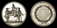 England, Highland and Agricultural Society of Scotland, a silver award medal, unsigned, seated female figure placing...