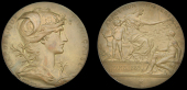 France, Exposition Universelle, Paris, 1889, a bronze medal by J.-B. Daniel-Dupuis, bust of Marianne right, rev....
