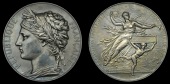 France, Exposition Universelle, Paris, 1878, a silver award medal by J.-C. Chaplain, head of Ceres left, rev. Fame...
