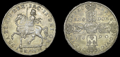 James II (1685-1691), Pewter coinage, Proof Crown, 1690, in silver, reads triumpho, edge reads mlioris tessera fati,...