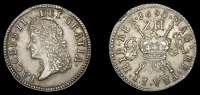 James II (1685-1691), Gunmoney coinage, Proof Shilling, 1690 May, in silver, small size, edge grained, 4.44g/12h...