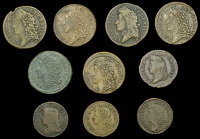 James II (1685-1691), Gunmoney coinage, Shillings (6), large size, 1689 July., Augt., Sepr:, Octr., Nov:, Jan (S...