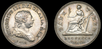 George III (1760-1820), Bank of Ireland coinage, Thirty Pence, 1808, top of harp points to o in token (S 6616A)....