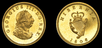 George III (1760-1820), Soho coinage, Proof Farthing, 1806, in gilt-copper, edge centre-grained, 4.39g/6h (S 6622)....