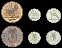 Eire (1937-    ), Proof Sixpence, Threepence and Penny, all 1950 (S 6641-3) [3]. Virtually as struck, extremely...