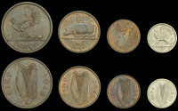 Eire (1937-    ), Proof Threepence, Penny, Halfpenny and Farthing, all 1949 (S 6642-5) [4]. Virtually as struck,...