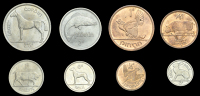 Eire (1937-    ), Halfcrown, 1967, Florin, 1968, Shilling, 1966, Sixpence, 1969, Threepence, 1966, Penny, 1968,...