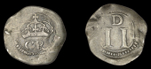 Charles I (1625-1649), Ormonde money, Twopence, large letters, 0.89g/5h (S 6550; DF 310). Slightly creased and...