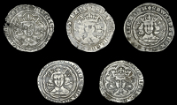 Edward III, Pre-Treaty period, Groats (2), both series E, London, York (N 1163-4; S 1567, 1572); Henry VI, Annulet...