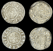 John, Pennies (2), both class Vb, London, Willelm, willelm · on · lv, 1.33g/11h, Northampton, Adam, adam · on ·...